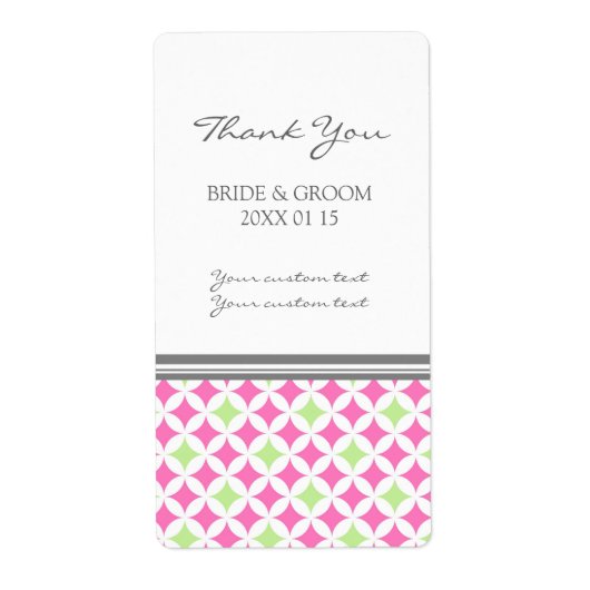 Étiquettes de mariage Motif rose gris (Devant)