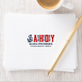 Étiquettes de mariage nautique vintages (En situation)