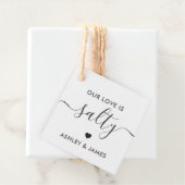 Étiquettes de mariage 'Notre amour est salé' (En situation)