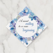 Étiquettes de Mariage | Orchidée Bleue (Devant)