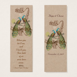 Étiquettes de Mariage Peacock Bird vintage
