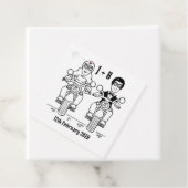 Étiquettes de mariage personnalisées pour motards (En situation)