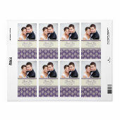 Étiquettes de mariage photo Motif de crème de prun (Feuille entière)