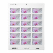 Étiquettes de mariage pour orchidée rose et voile (Feuille entière)