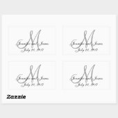 Étiquettes de mariage rectangle gris et blanc (Feuille)