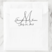 Étiquettes de mariage rectangle gris et blanc (Sac)