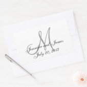 Étiquettes de mariage rectangle gris et blanc (Enveloppe)