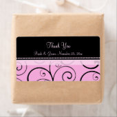 Étiquettes de mariage rose noir (En situation)