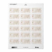 Étiquettes de mariage rustique à grains de bois (Feuille entière)