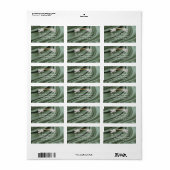 Étiquettes de mariage vertes, bleues, dorées, ivoi (Feuille entière)