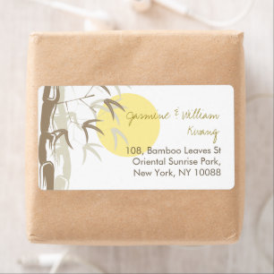 Étiquettes de mariage zen du jardin de bambou Sole