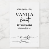 Étiquettes de marque de bougie verticale simples e (Étiquettes simples)