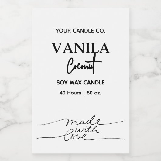 Étiquettes de marque de bougie verticale simples e (Étiquettes simples)