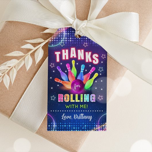 Étiquettes de Merci de Bowling, balise Bowling Fav