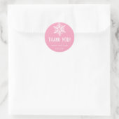 Étiquettes de Merci de flocon de neige (rose) (Sac)