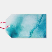 Étiquettes de Merci de Mariage d'aquarelle turquoi (Dos Horizontal)