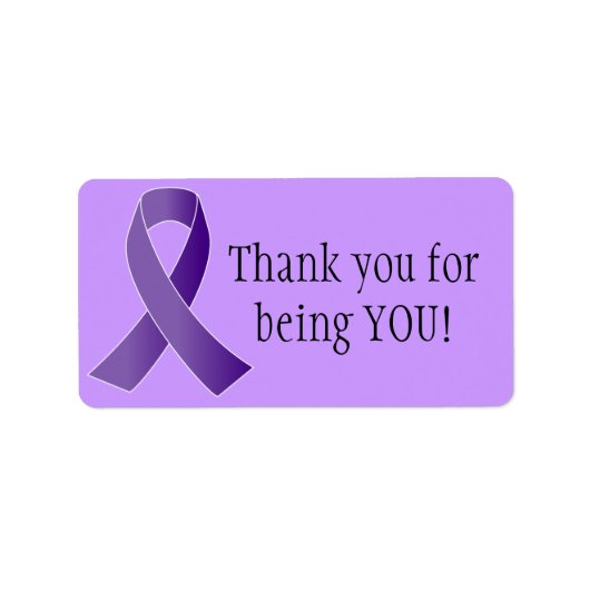 Étiquettes de MERCI de ruban violet (Devant)