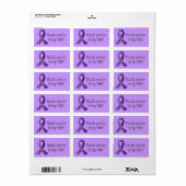 Étiquettes de MERCI de ruban violet (Feuille entière)