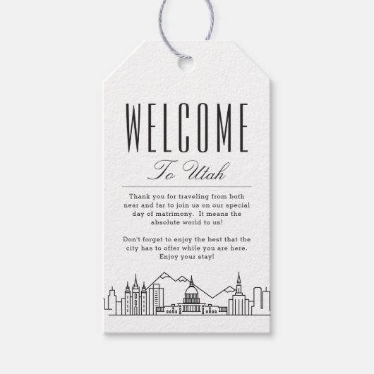 Étiquettes de message de bienvenue Utah Skyline (Devant)