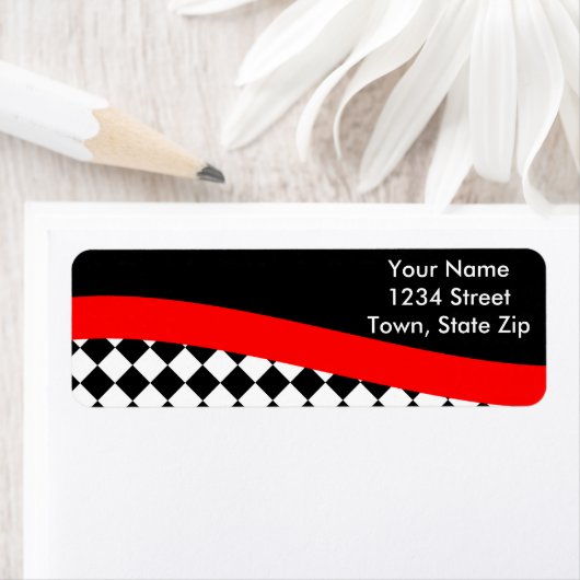 Étiquettes de messagerie à thème de course (En situation)