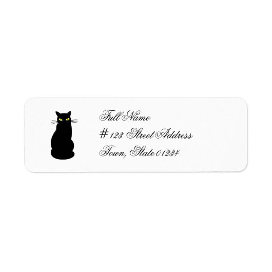 Étiquettes de messagerie de chat noir (Devant)