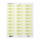 Étiquettes de messagerie jaune clair (Feuille entière)