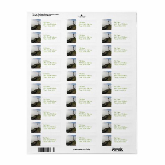 Étiquettes de messagerie Lighthouse Cliff (Feuille entière)