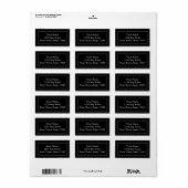 Étiquettes de messagerie personnalisés en noir et (Feuille entière)