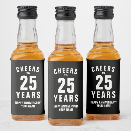 Étiquettes de mini bouteilles de liqueur pour 25e (Bouteilles)