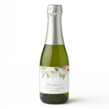 Étiquettes de mini bouteilles de vin mousseux pour