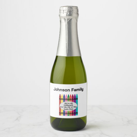 Étiquettes de mini bouteilles de vin mousseux pour (Devant)