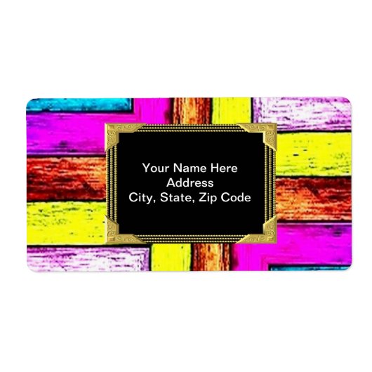 Étiquettes de Monogramme couleur or noir (Devant)