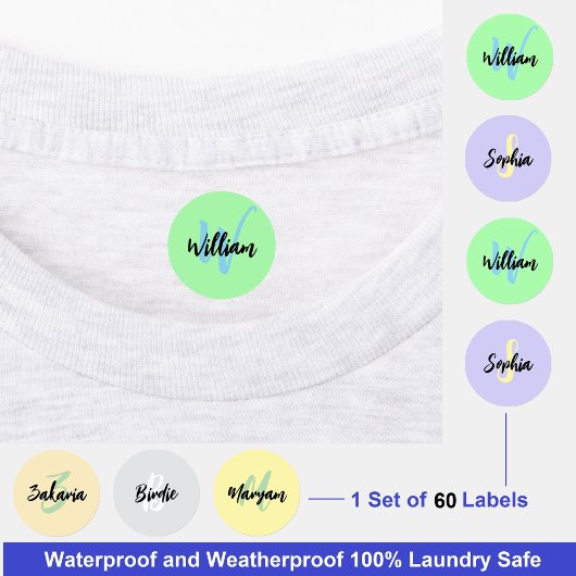 Étiquettes de monogramme imperméables multiples |