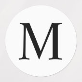 Étiquettes de monogramme noir et blanc (Design 2)