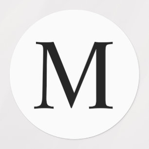 Étiquettes de monogramme noir et blanc