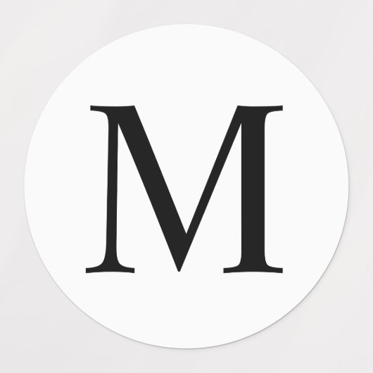 Étiquettes de monogramme noir et blanc (Design 1)