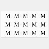 Étiquettes de monogramme noir et blanc (Feuille)