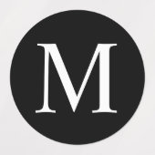 Étiquettes de monogramme noir et blanc (Design 2)