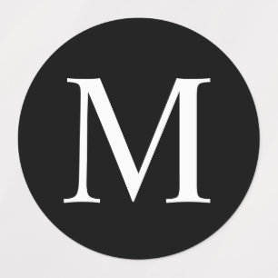 Étiquettes de monogramme noir et blanc