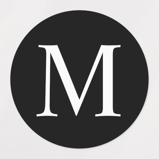 Étiquettes de monogramme noir et blanc (Design 1)