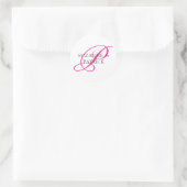 Étiquettes de monogramme P de script (rose/noir) (Sac)