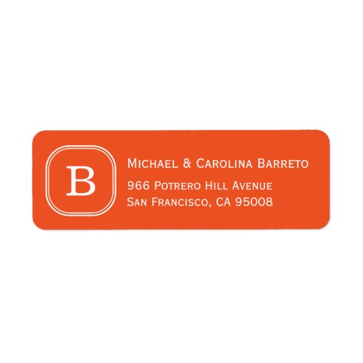 Étiquettes de monogrammes orange (Devant)