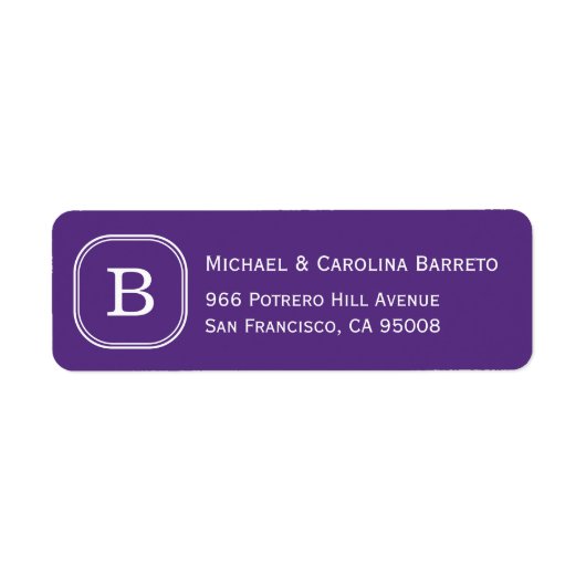 Étiquettes de monogrammes violets (Devant)