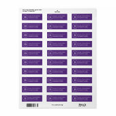 Étiquettes de monogrammes violets (Feuille entière)
