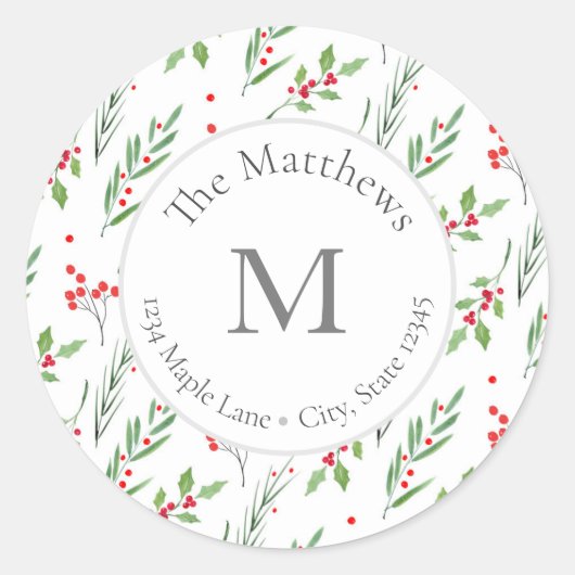 Étiquettes de motif botanique de vacances mixtes a (Devant)