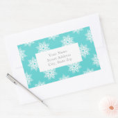 Étiquettes de Motif de Snowflake Blanc Mint (Enveloppe)
