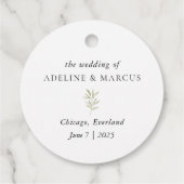 Étiquettes de noces pour le Monogramme botanique m (Dos)