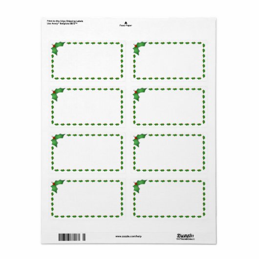 Étiquettes de Noël (Feuille entière)