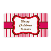 Étiquettes de Noël à la menthe poivrée personnalis (Devant)
