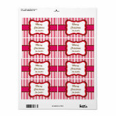 Étiquettes de Noël à la menthe poivrée personnalis (Feuille entière)